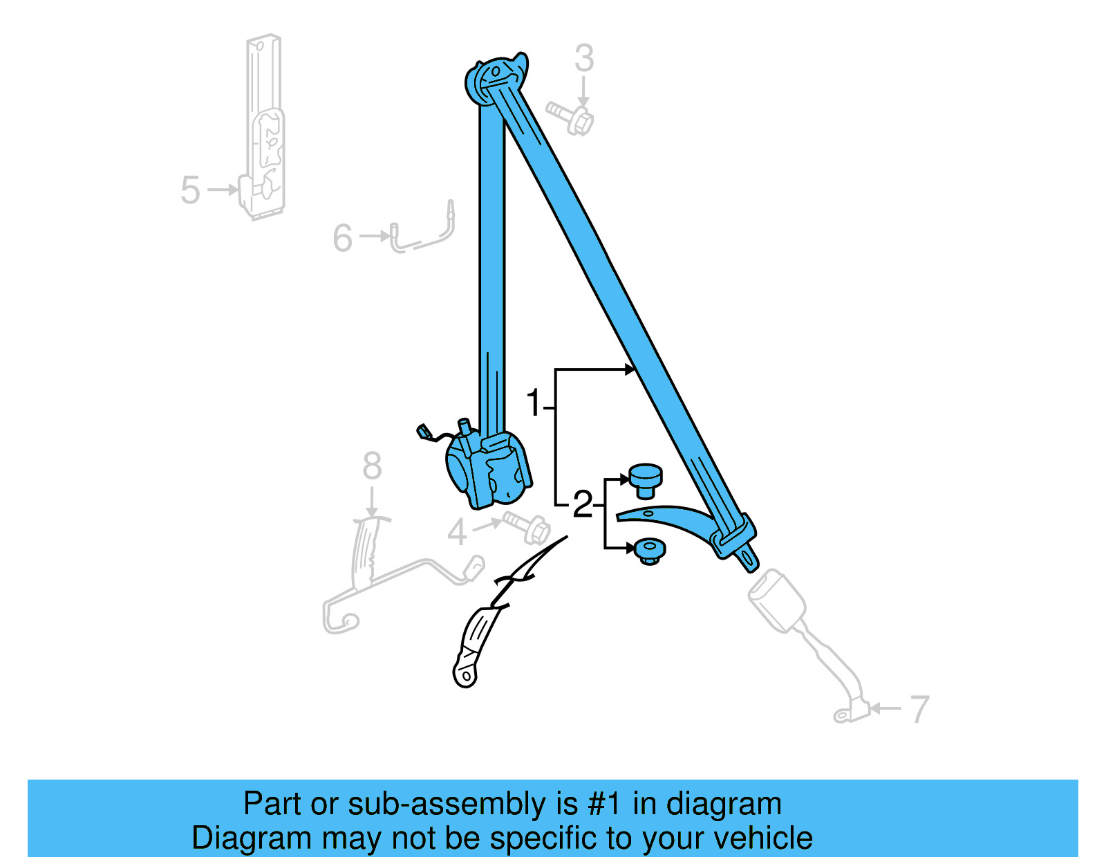 Lap & Shoulder Belt 5K4-857-705-RAA - View 4