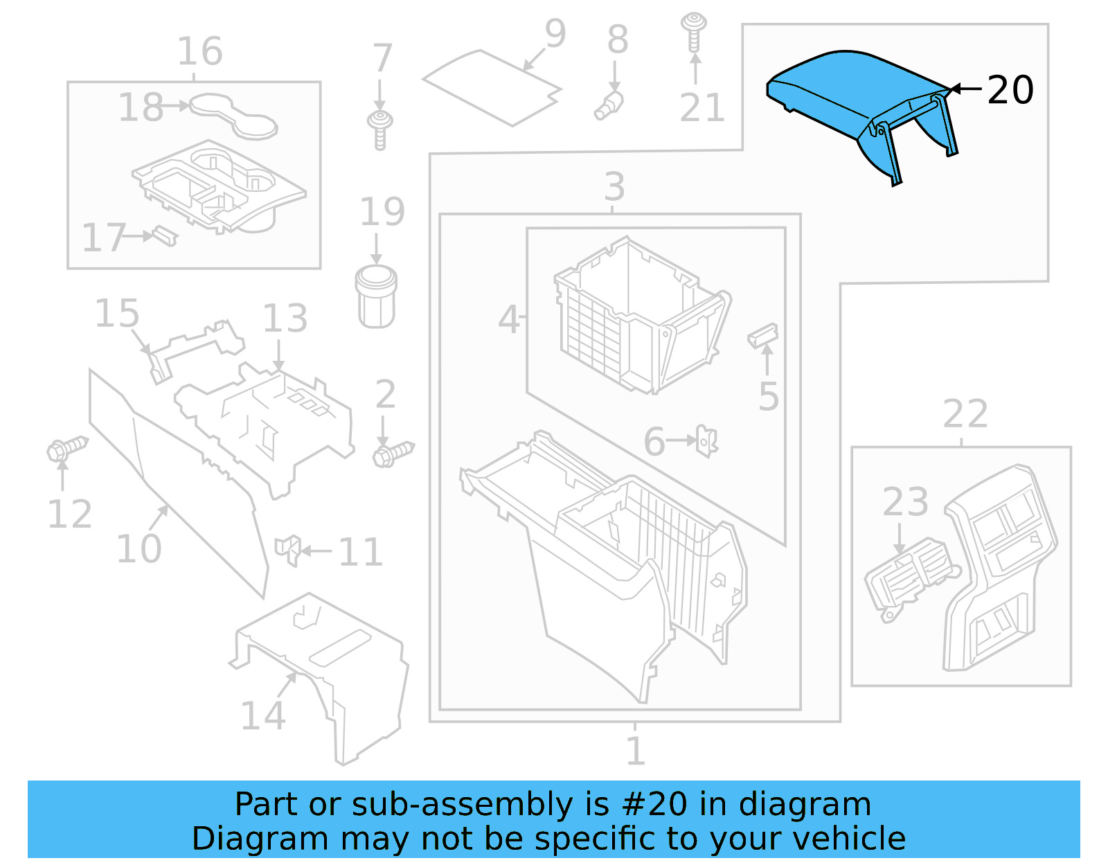 Console Armrest 3CN-864-207-C-VJP - View 4