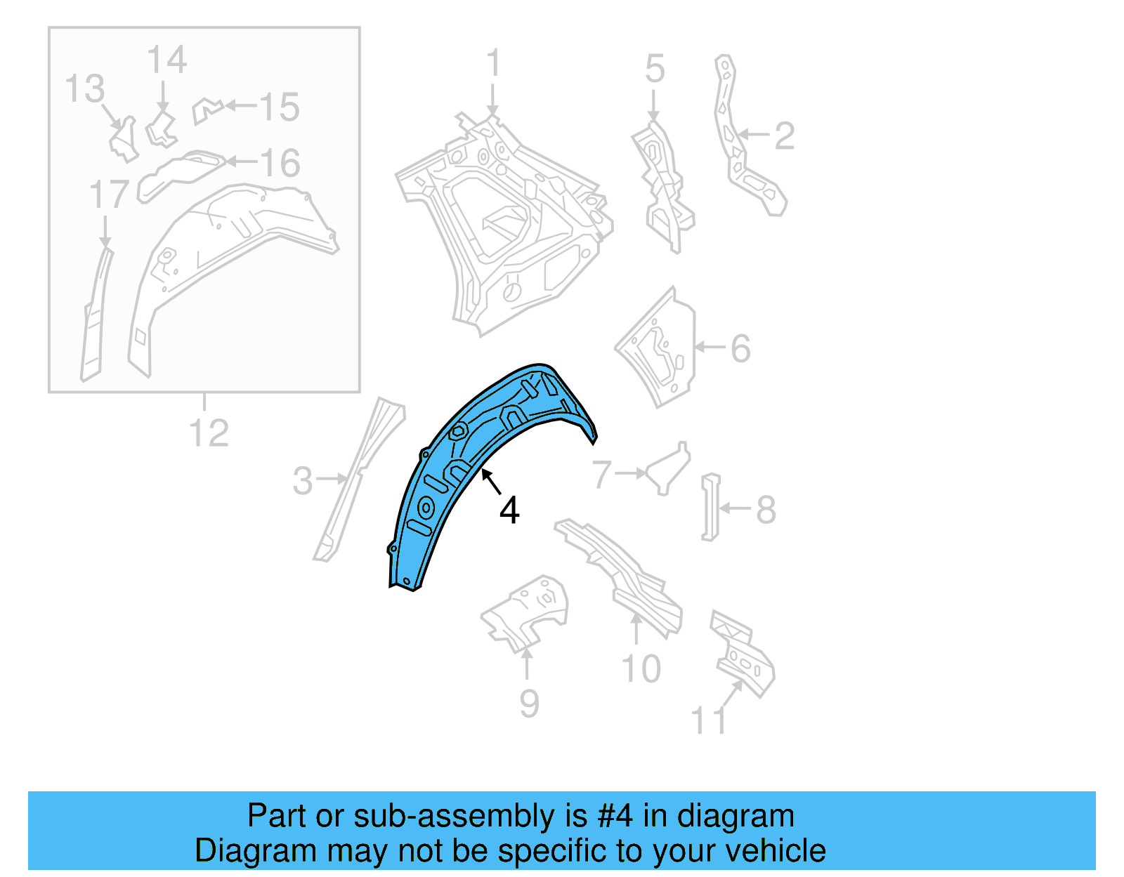 Outer Wheelhouse 5NA-809-411-B - View 5