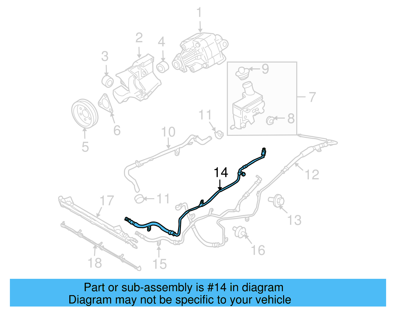 Power Steering Return Hose 3D0-422-891-AB - View 4