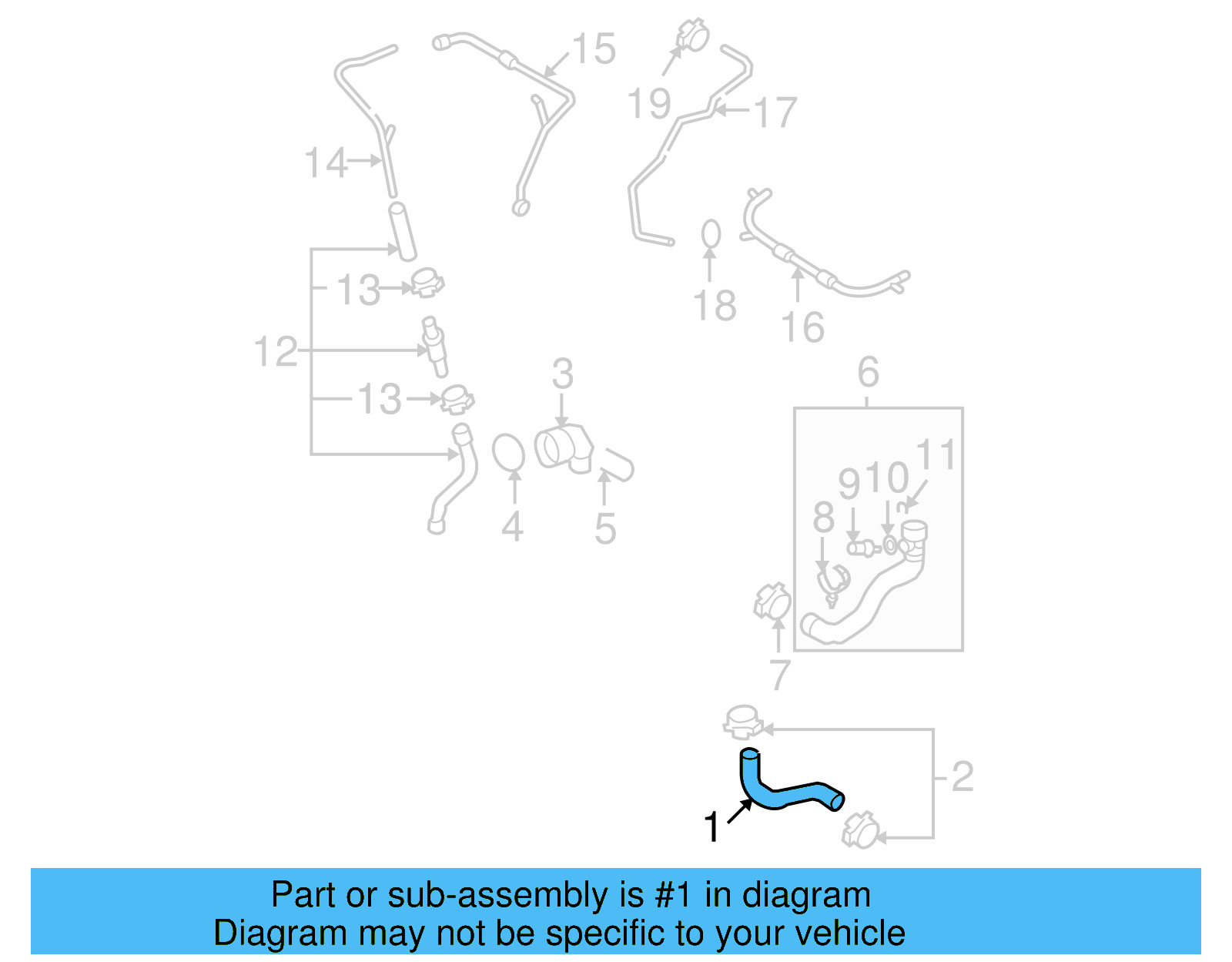 Lower Hose 3C0-122-063-J - View 4