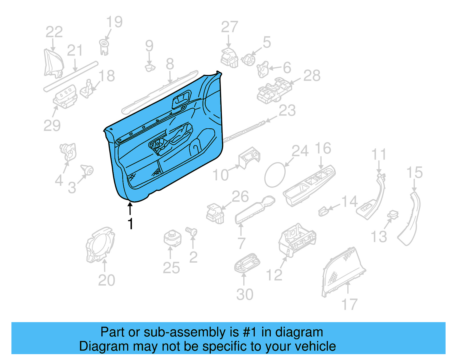 Door Interior Trim Panel 1K4-867-011-KE-YJT - View 5