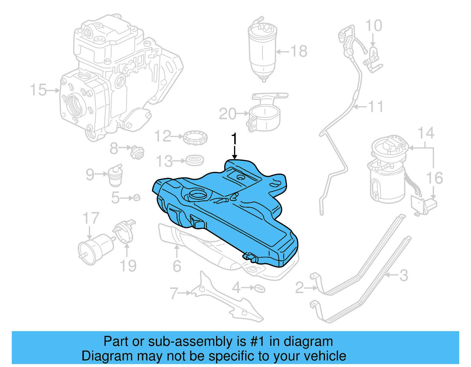 Fuel Tank 1J0-201-060-DH - View 3