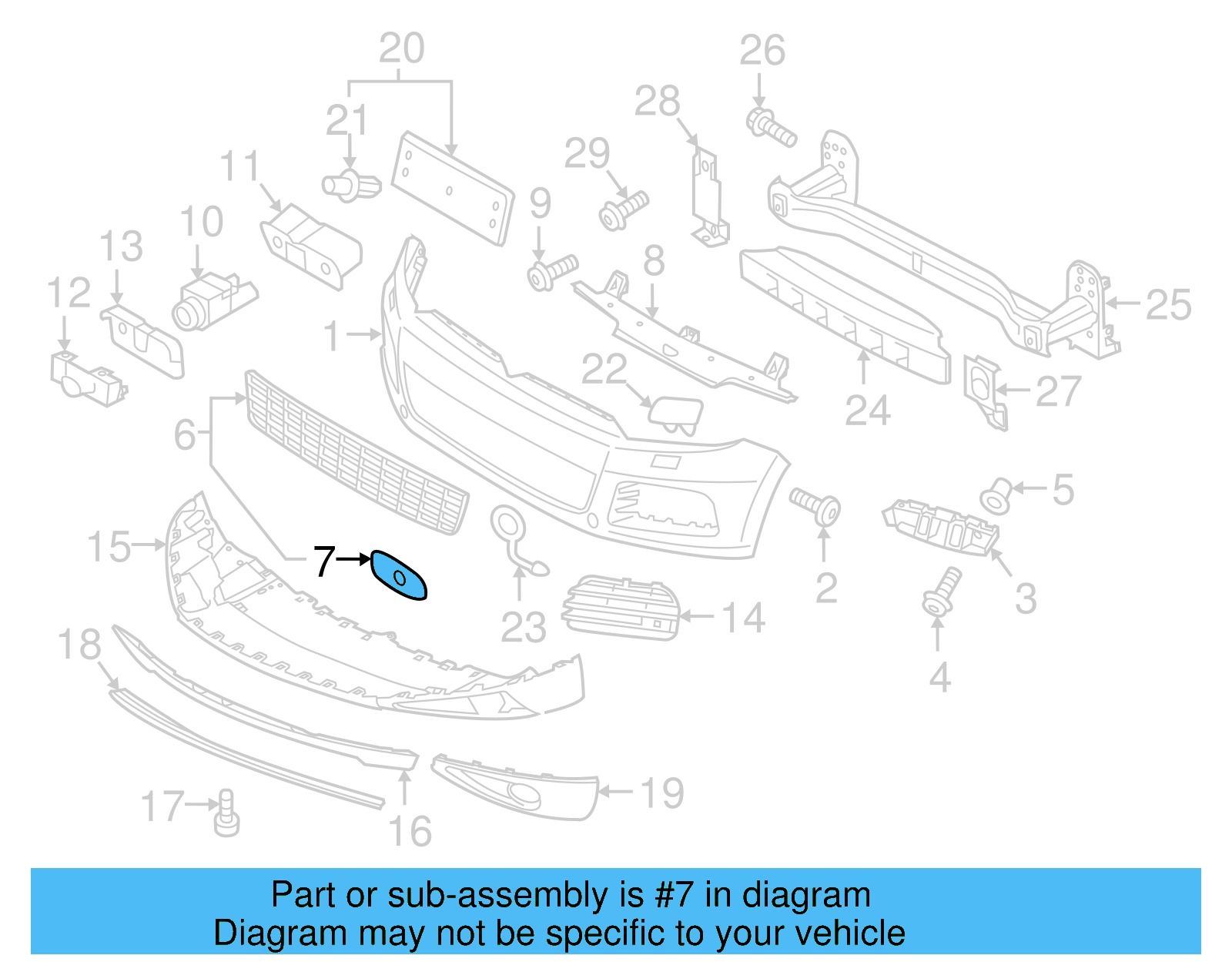 Lower Grille Cap 7P6-854-375-A-9B9