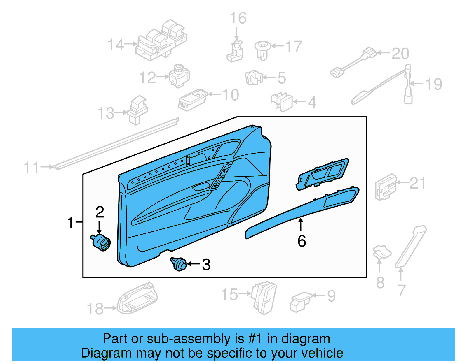 Door Trim Panel 5GM-867-011-AH-NRI - View 2