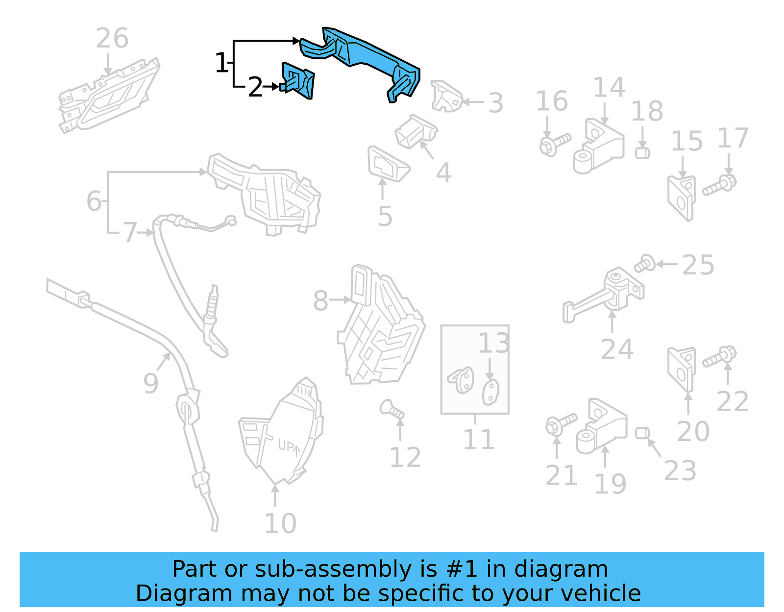 Handle, Outside 17A-837-205-B-GRU