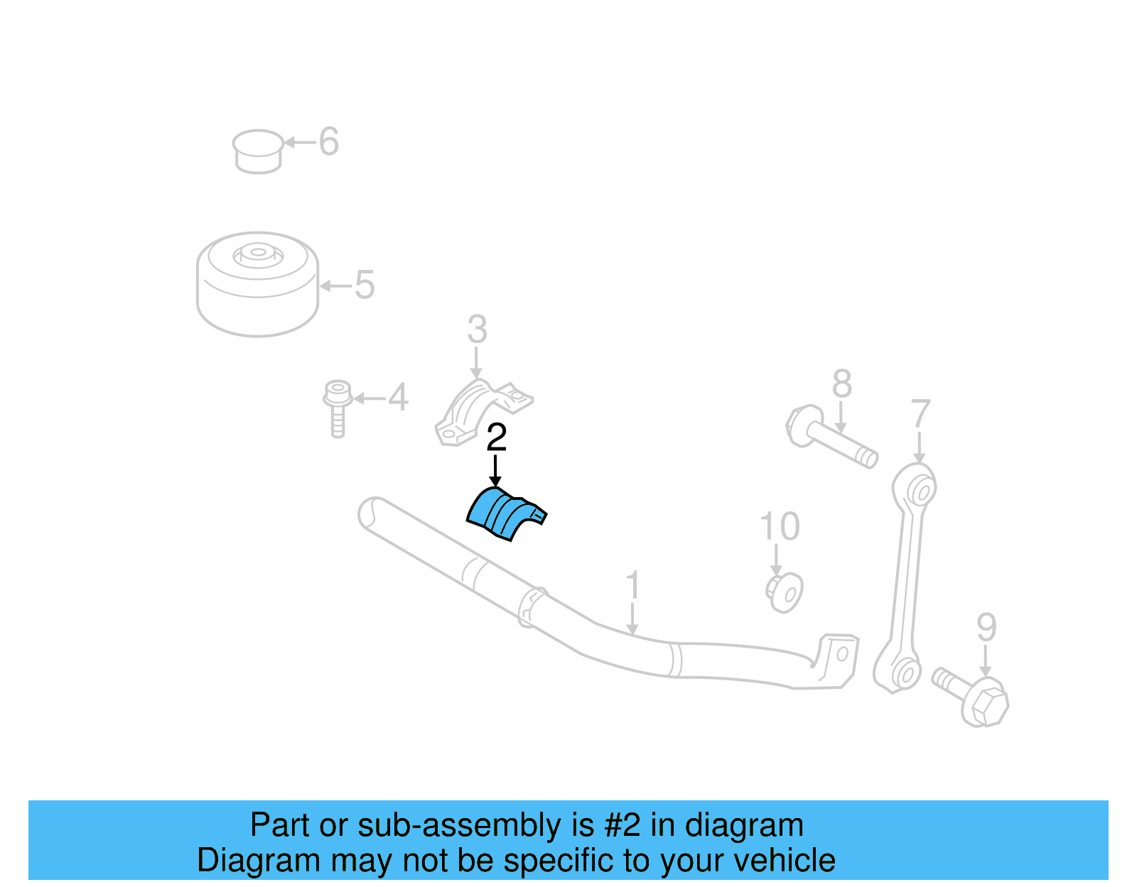 Stabilizer Bar Bushing 7L0-411-313-J - View 7