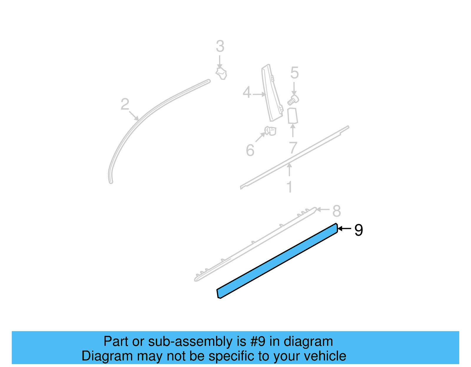 Lower Molding 3C0-854-939-A-9B9 - View 5