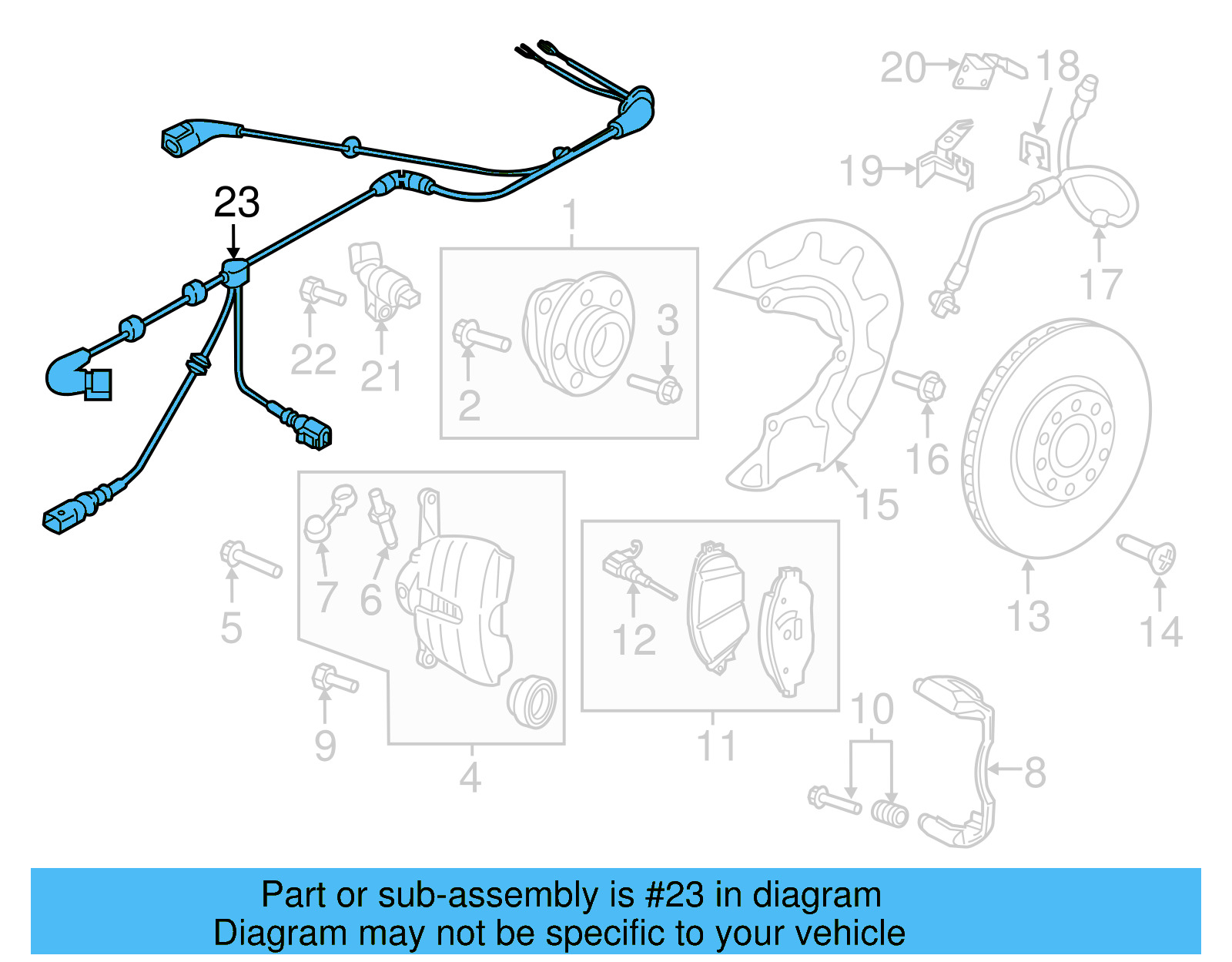 ABS Wheel Speed Sensor Wiring Harness 5G0-927-903-AH - View 4