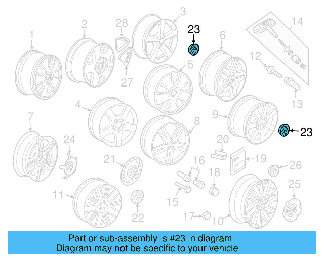 Center Cap 1C0-601-171-09Z - View 21