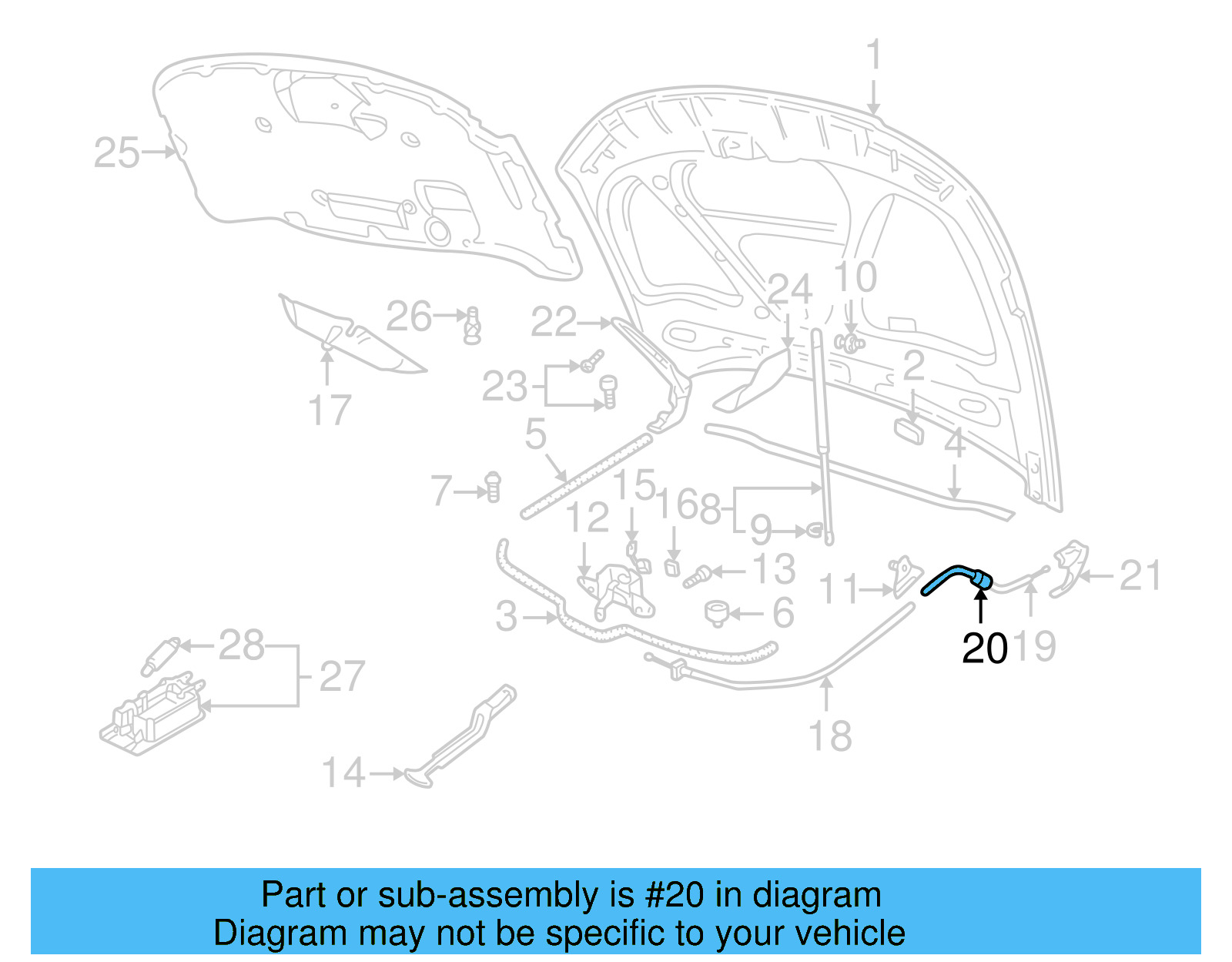 Release Cable Grommet 8D0-823-591-A - View 9