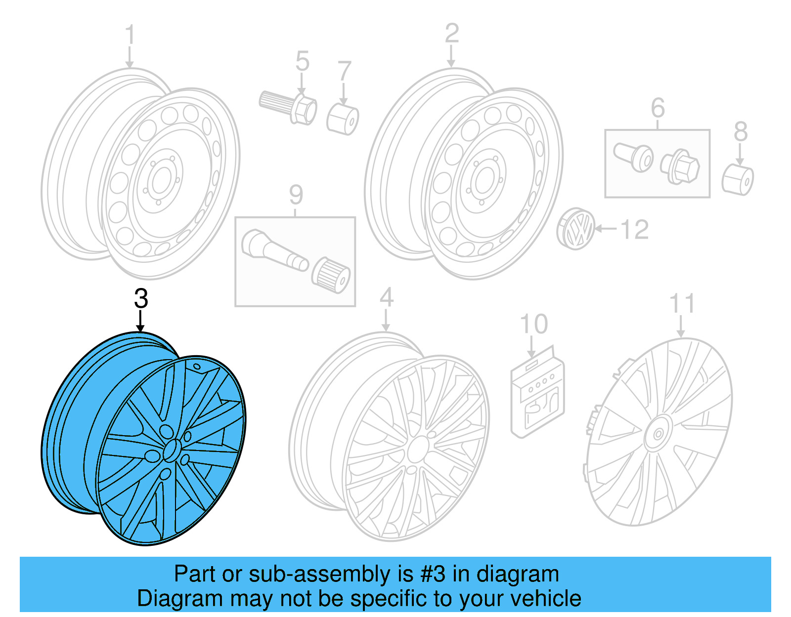 Wheel, Alloy 5K0-601-025-J-8Z8 - View 28