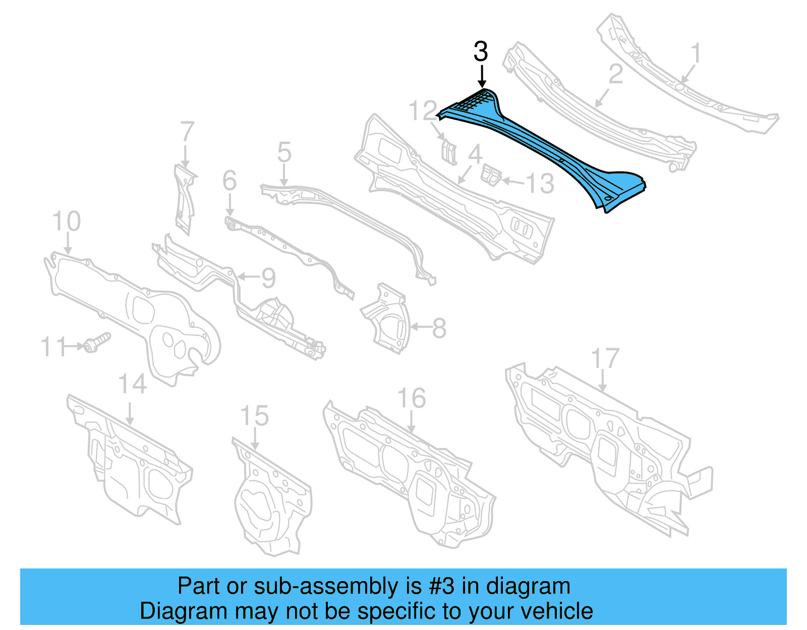 Water Deflector 561-819-404-A-9B9 - View 3