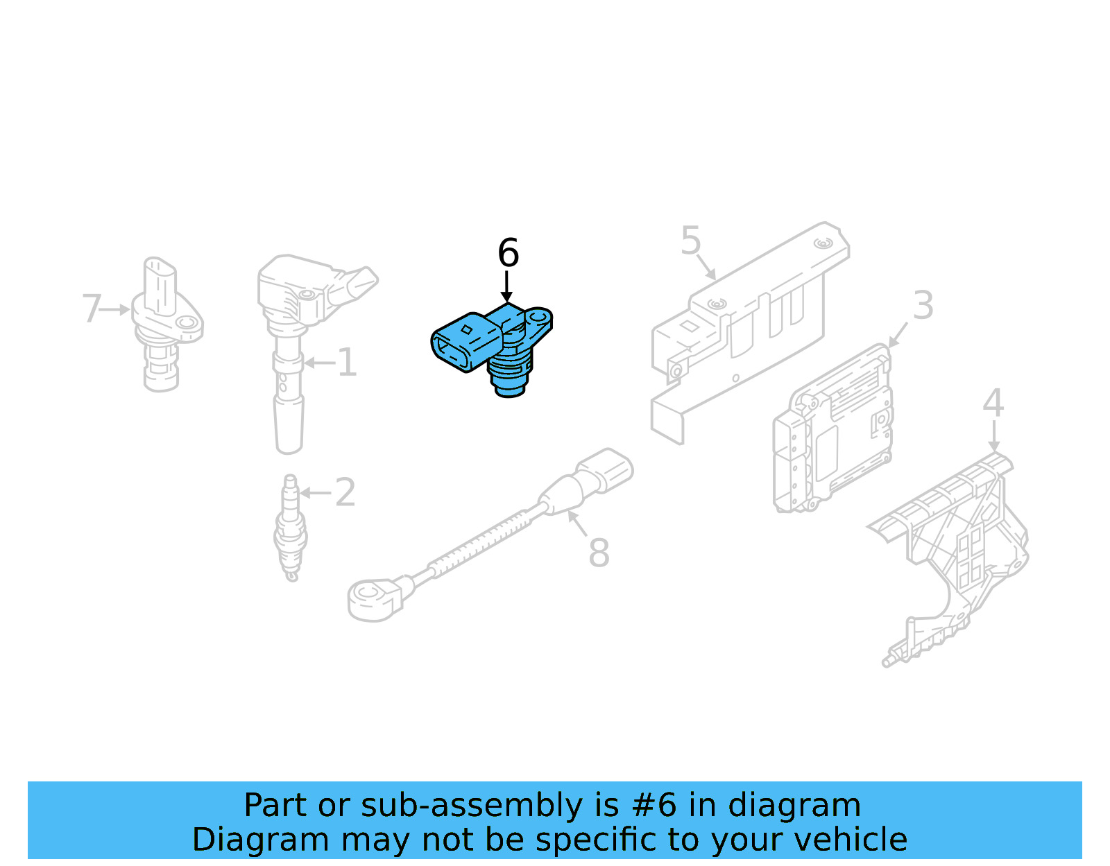 Engine Camshaft Position Sensor 030-907-601-E - View 40