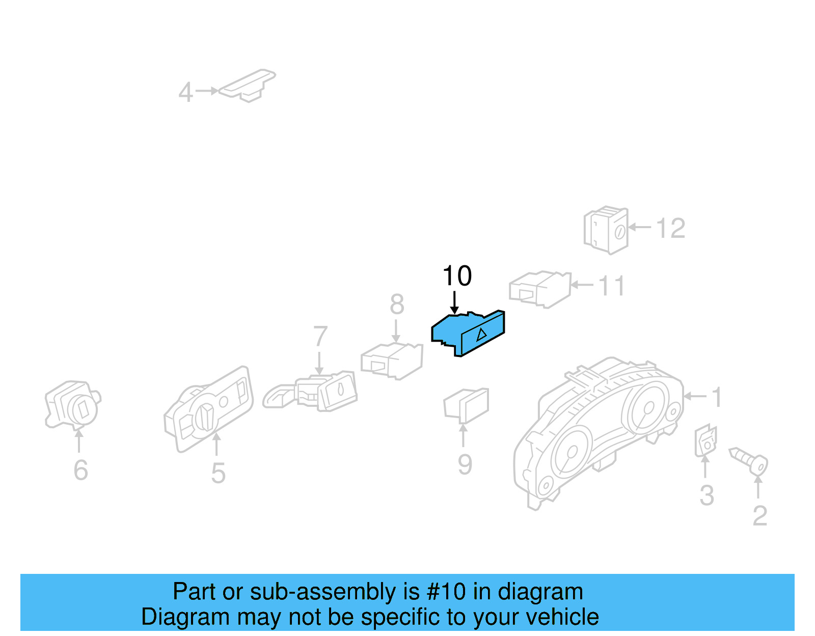 Hazard Switch 7P6-953-509-A - View 6