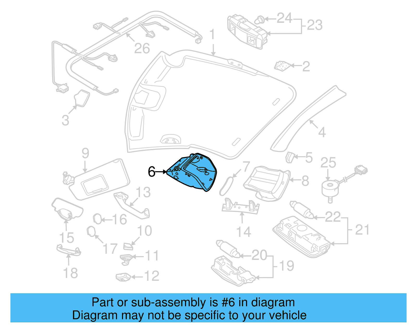 Overhead Console 1C0-868-839-C-Y20 - View 4