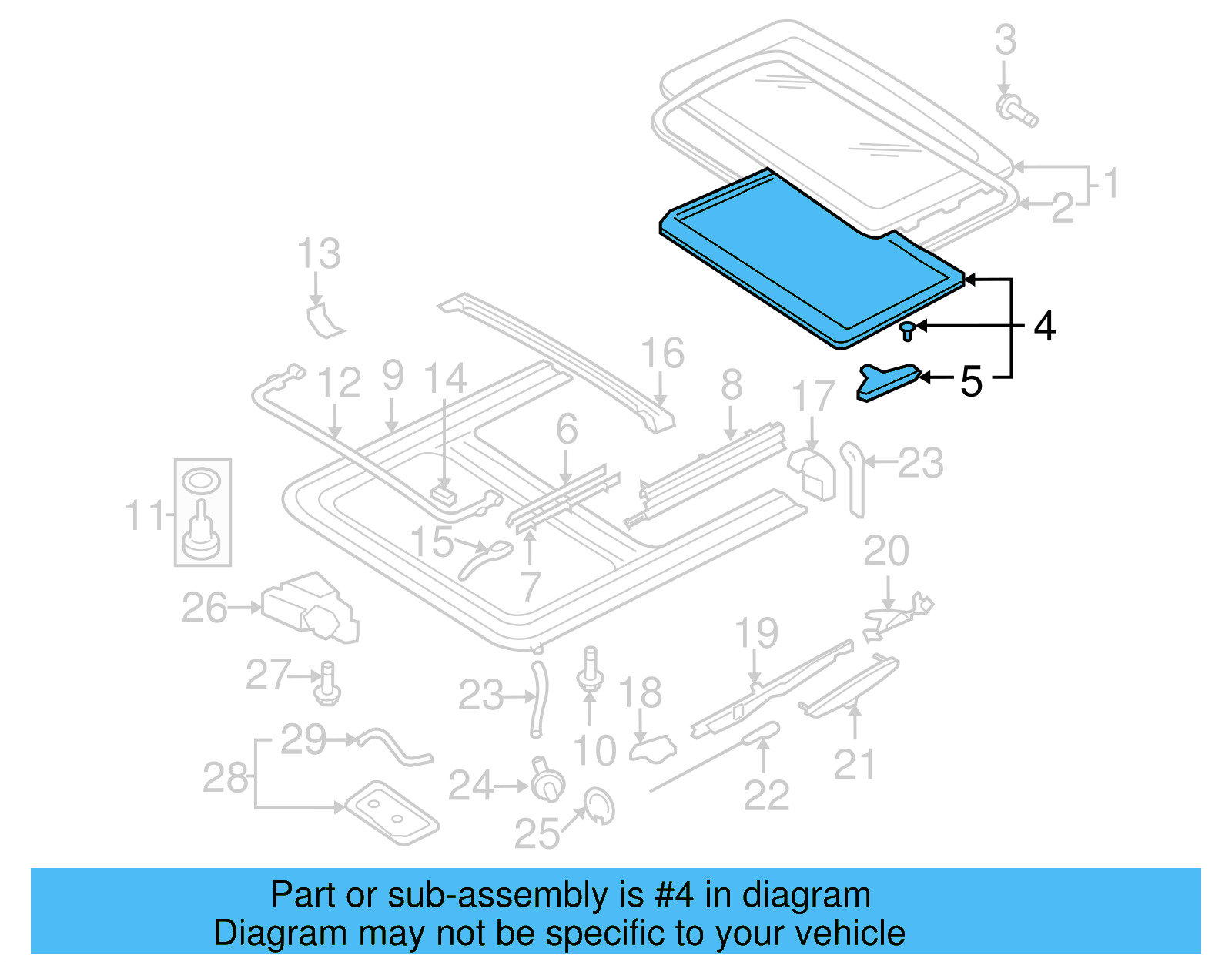 Sunroof Cover 1C0-877-255-E-6K8 - View 5