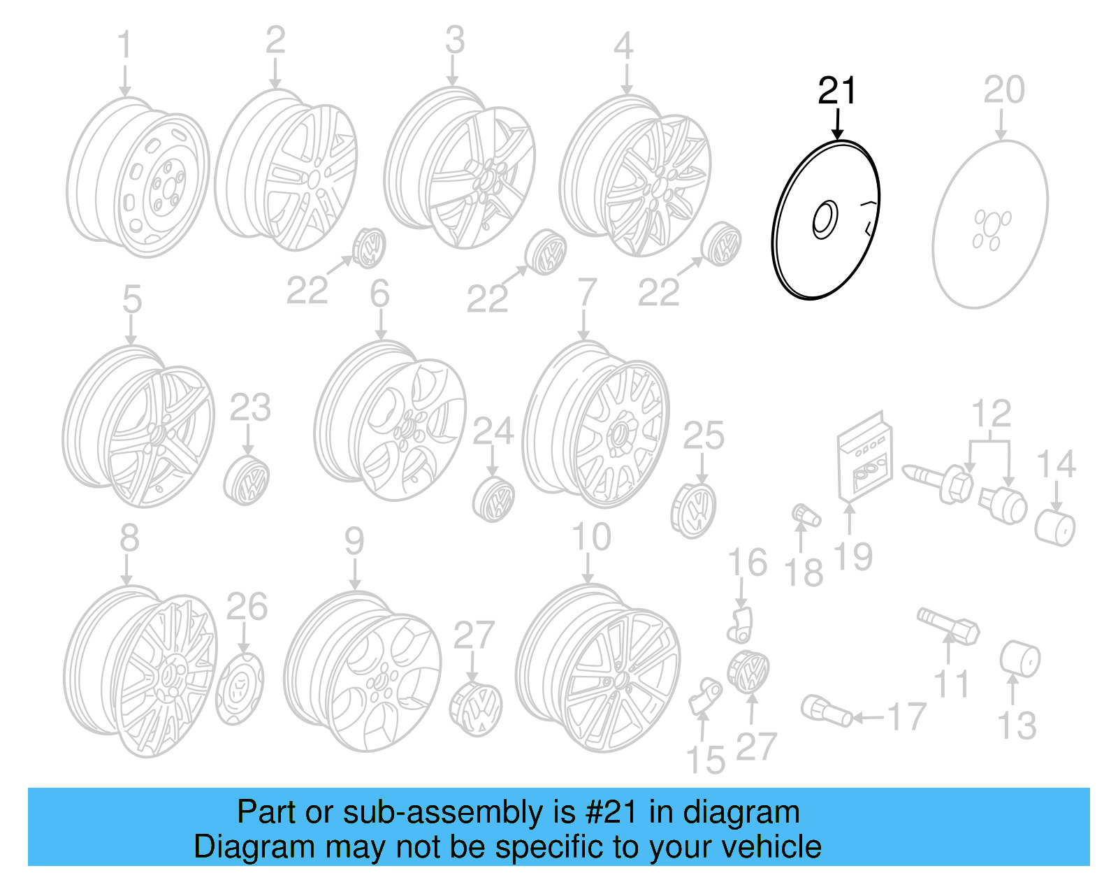 Wheel Cover 1K0-601-147-G-QLV - View 9