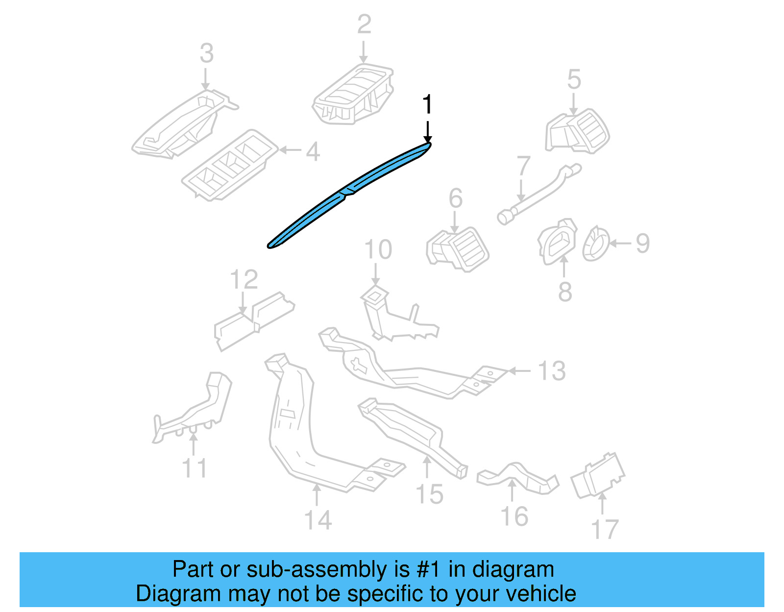 Defroster Grille 1K1-857-473-A-82V - View 12