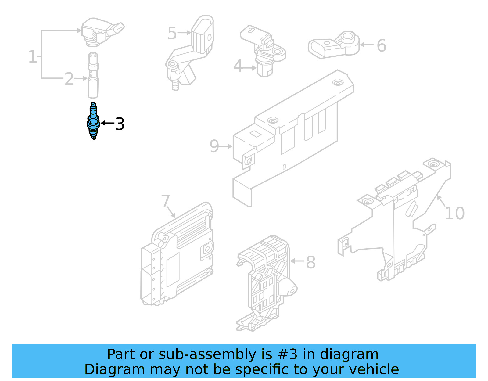 Spark Plug 04E-905-602-D - View 9