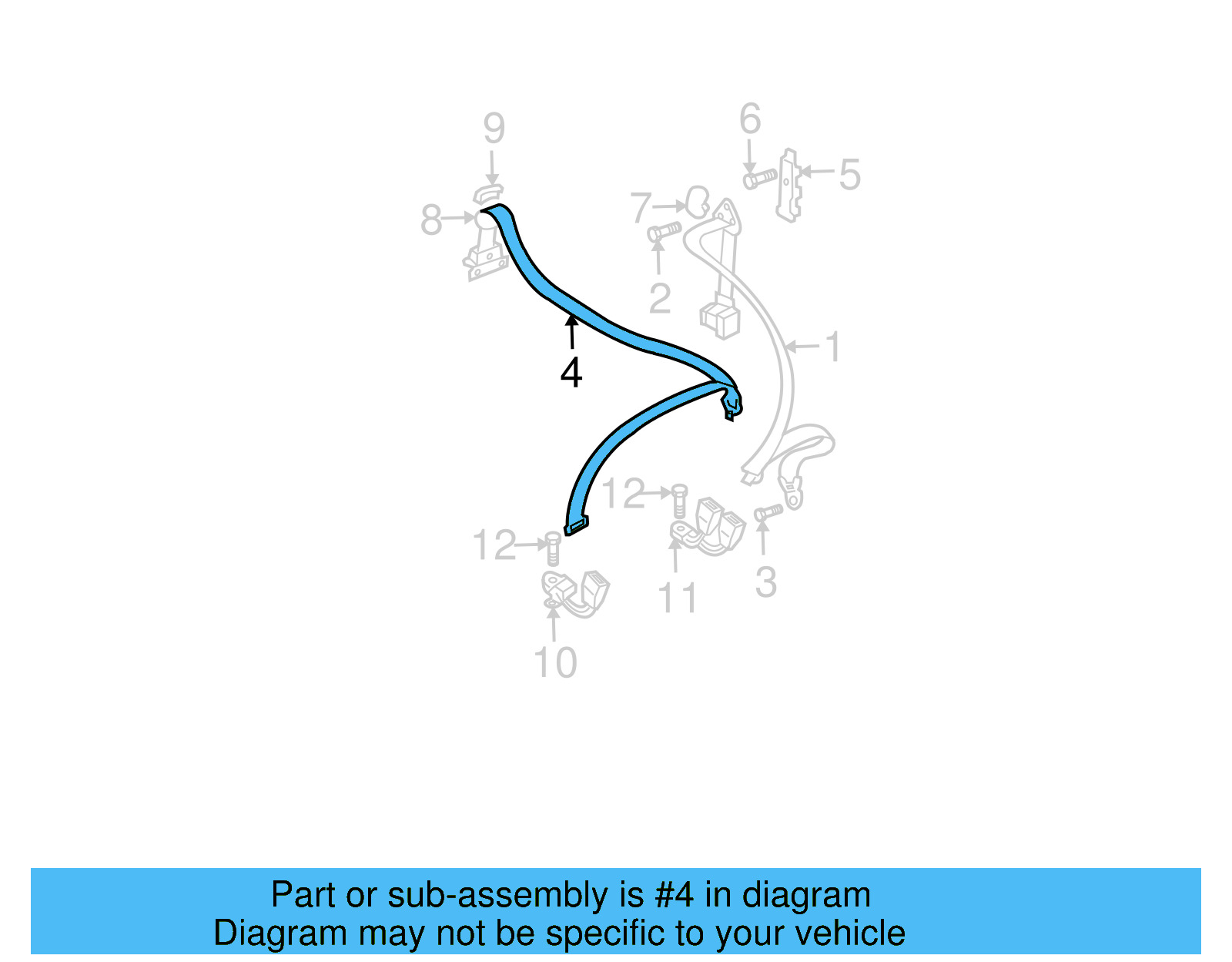 Lap & Shoulder Belt 1J0-857-807-D-HCP - View 3