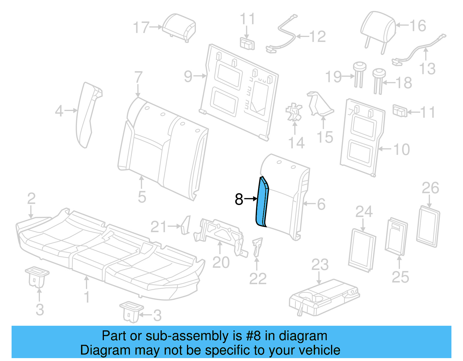 Seat Back Pad 5C6-885-775-AB - View 8