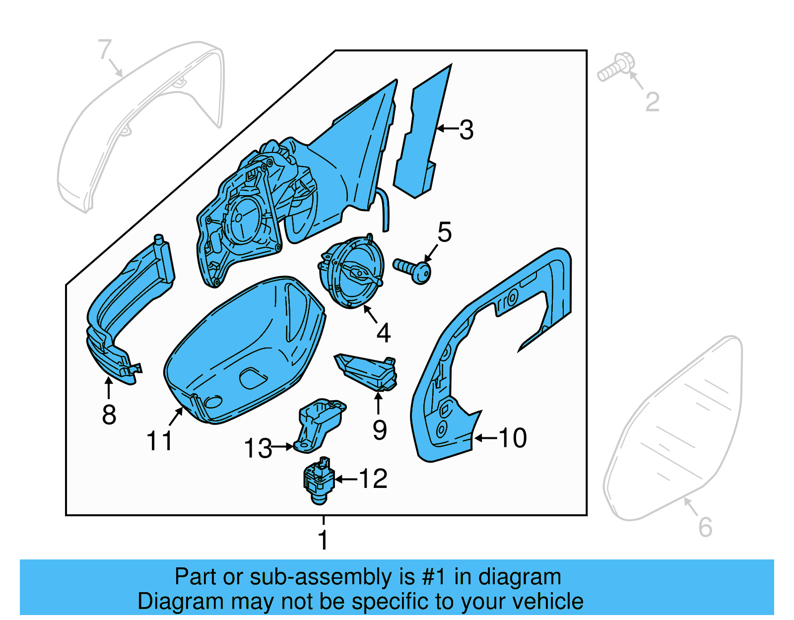 Mirror Assembly 3CN-857-508-AF-9B9 - View 4