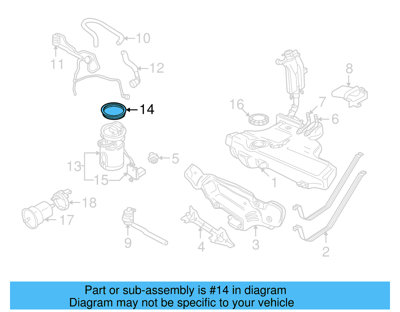 Fuel Pump Tank Seal 1J0-201-209-A - View 11