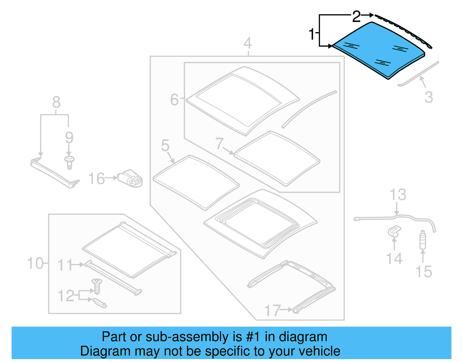 Sunroof Glass 5C5-877-071-B - View 5