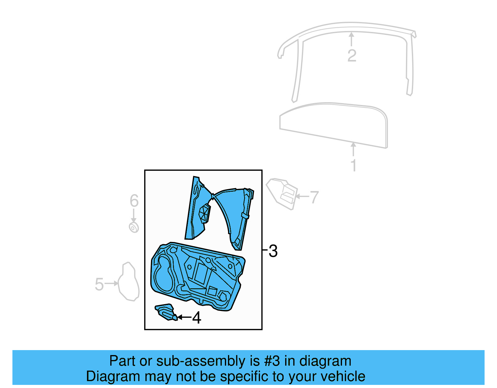 Window Regulator 3C1-837-461-H - View 2