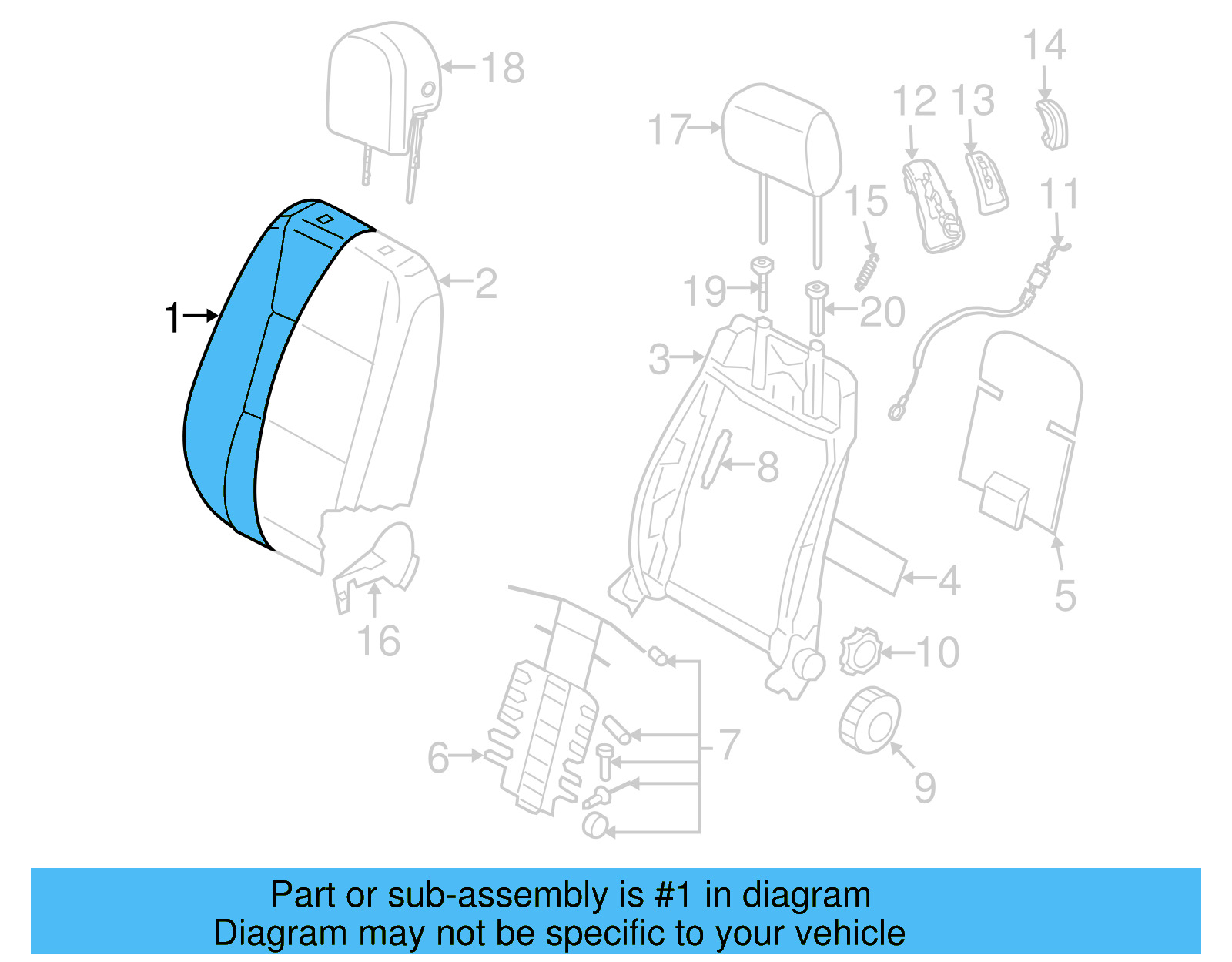 Seat Back Cover 1K3-881-805-TJ-JTB - View 5