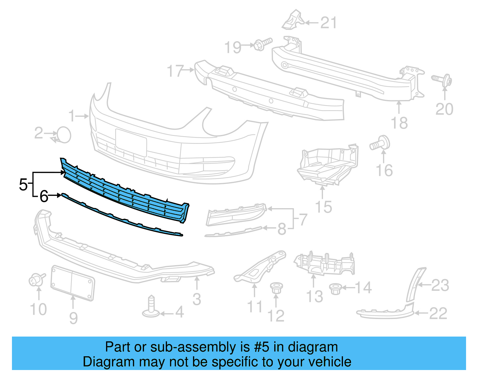Lower Grille 5C5-853-671-AA-ZLL - View 9