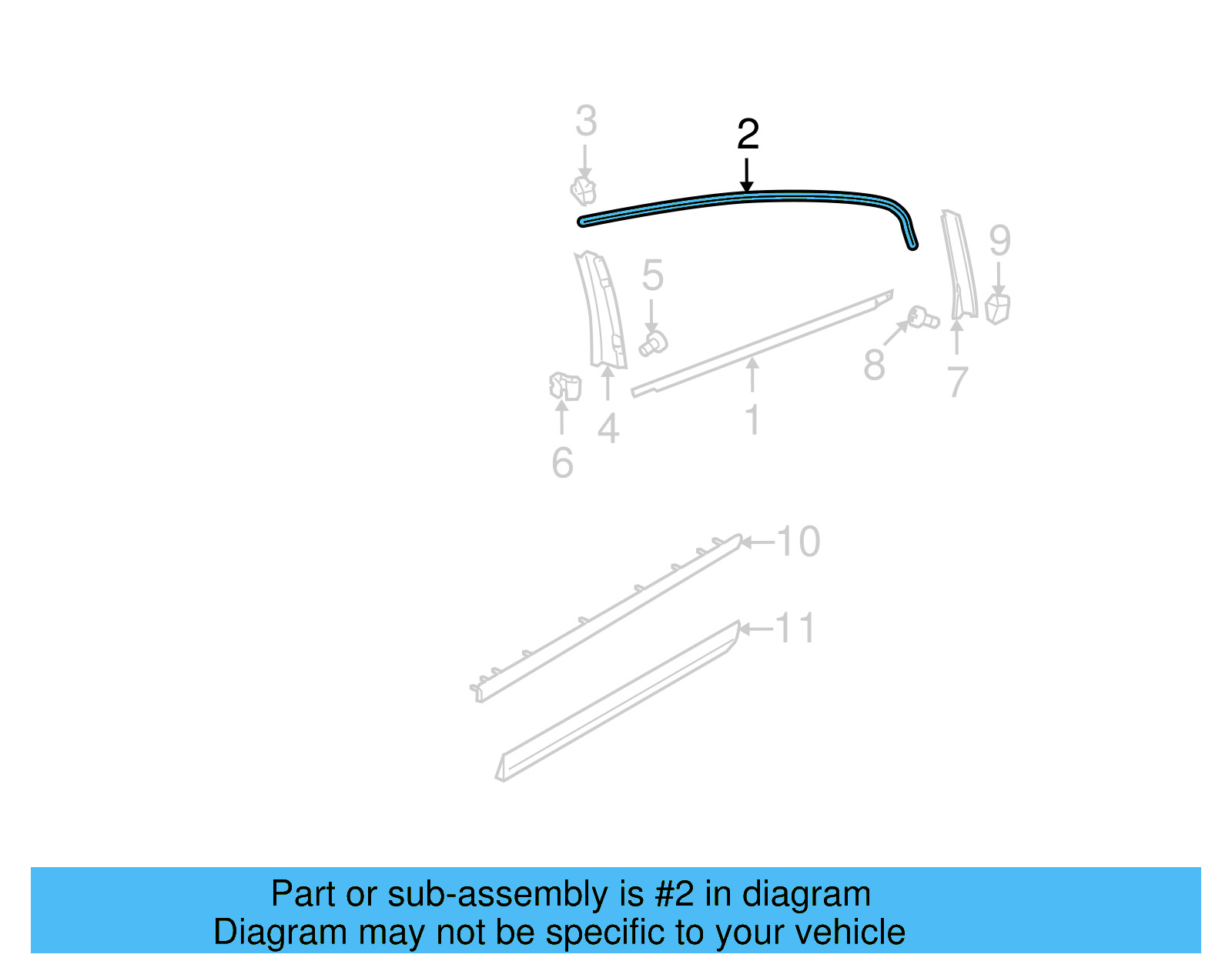 Frame Molding 3AF-839-644-B-7Z7 - View 4