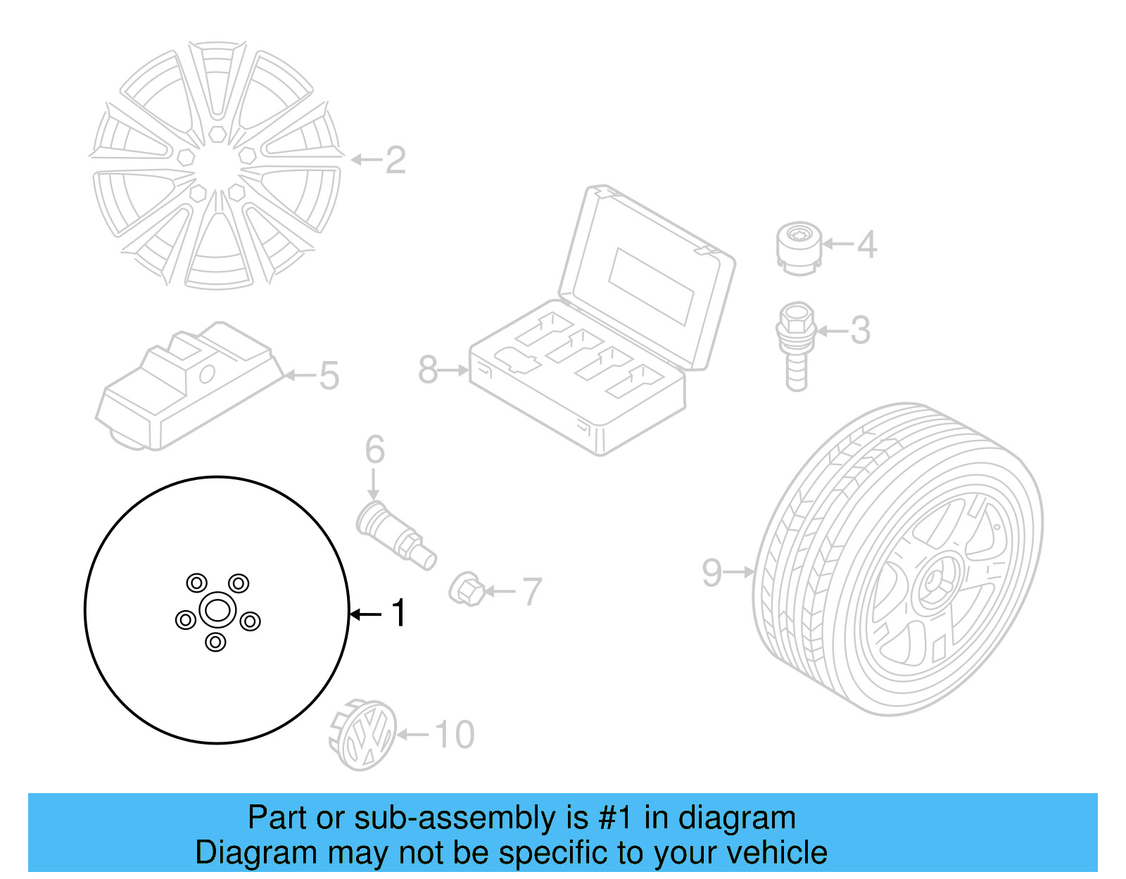 Wheel, Alloy 7P6-601-025-C-88Z - View 5