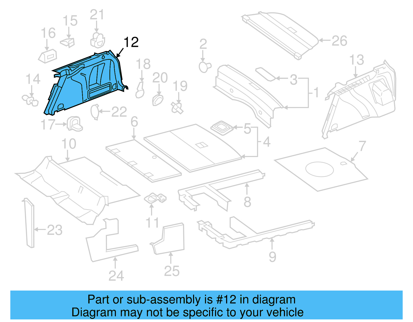 Interior Quarter Panel Trim Panel 1K9-867-428-AE-WXV - View 15