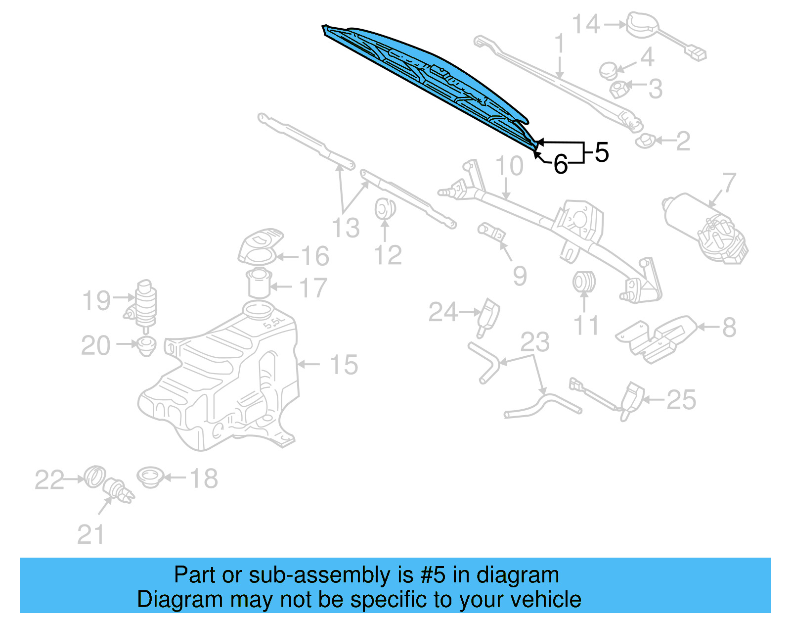 Wiper Blade 6N0-955-425-A - View 4