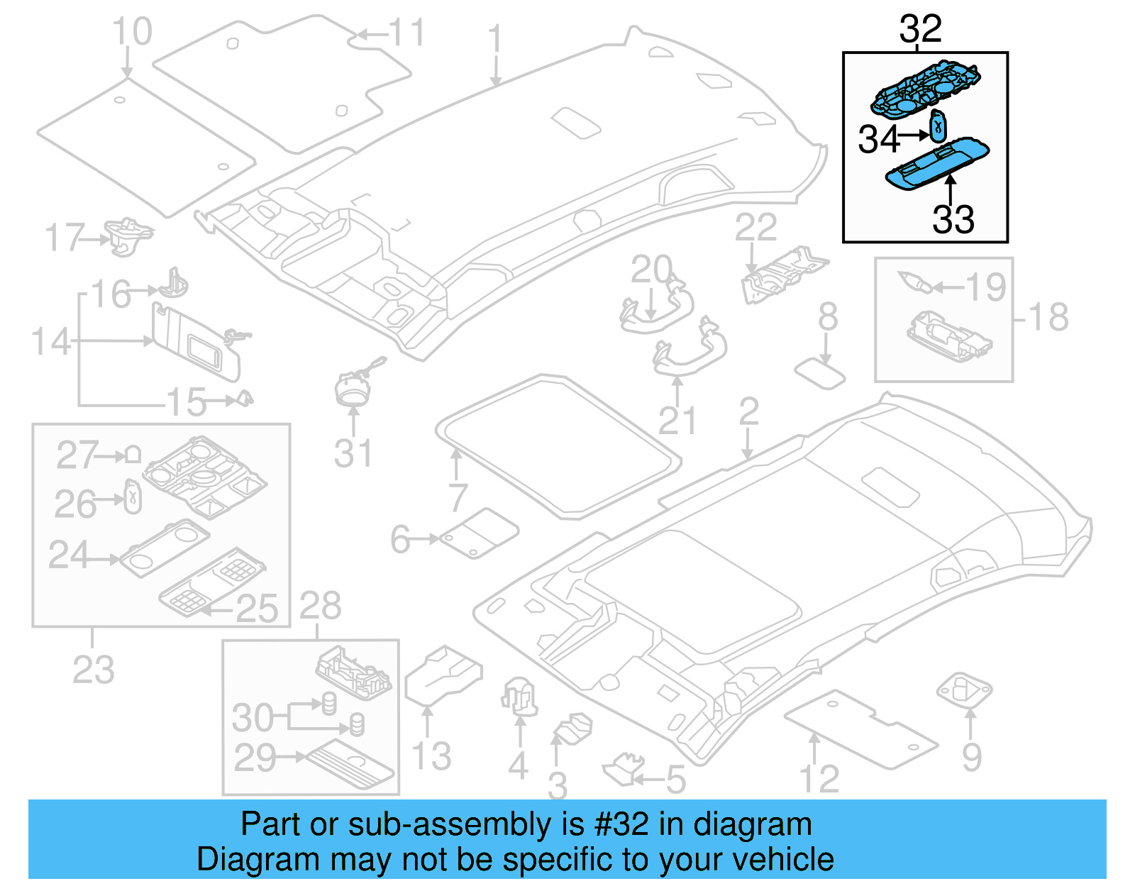 Rear O'head Lamp 6Q0-947-291-A-Y20 - View 4