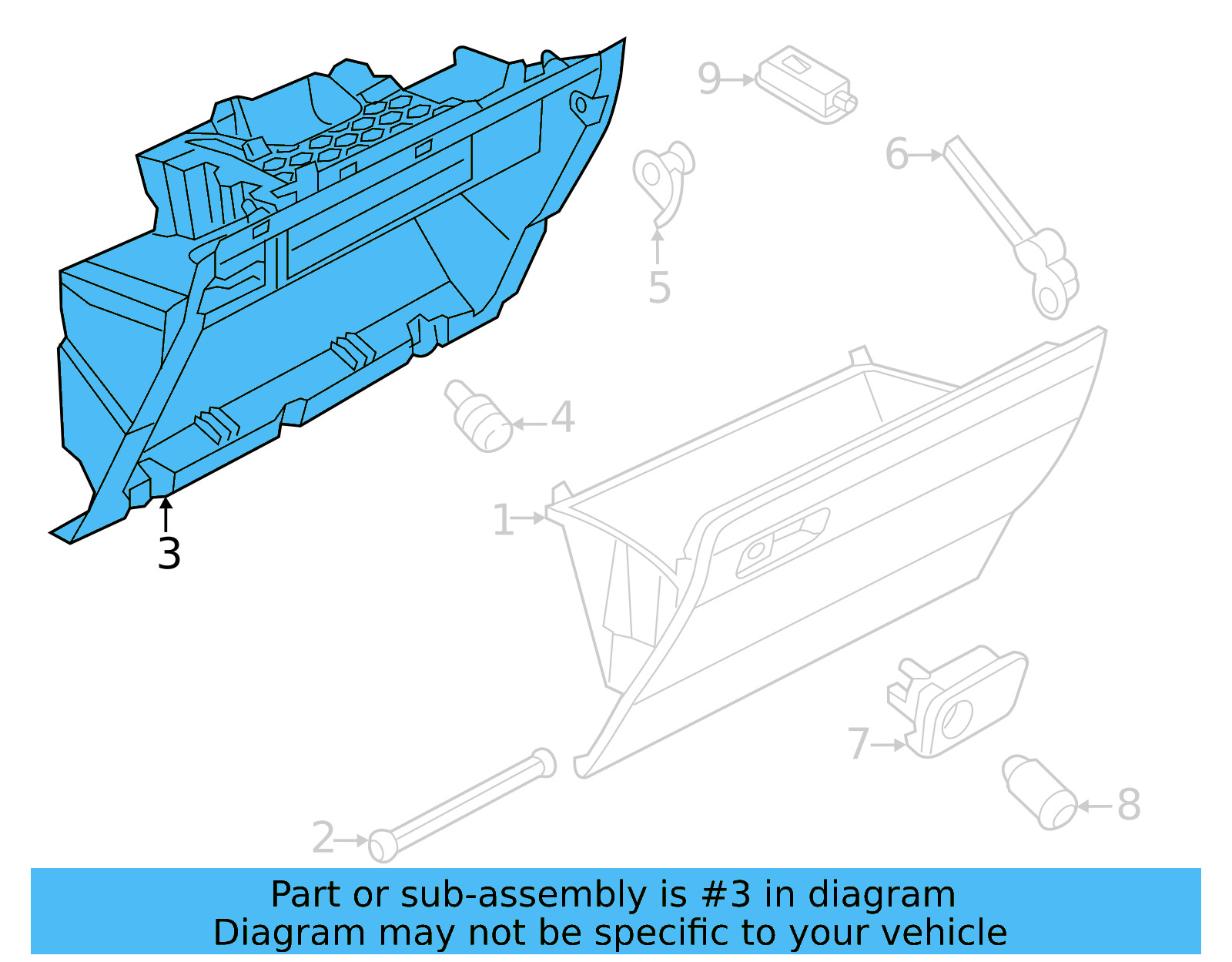 Glove Box Frame 3CN-857-114-82V - View 7