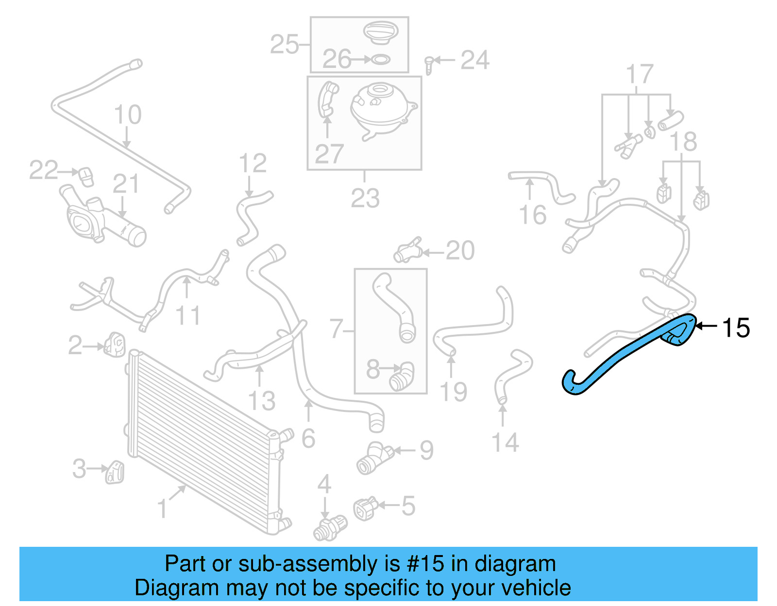 Engine Coolant Hose 1J0-121-096-BK - View 7