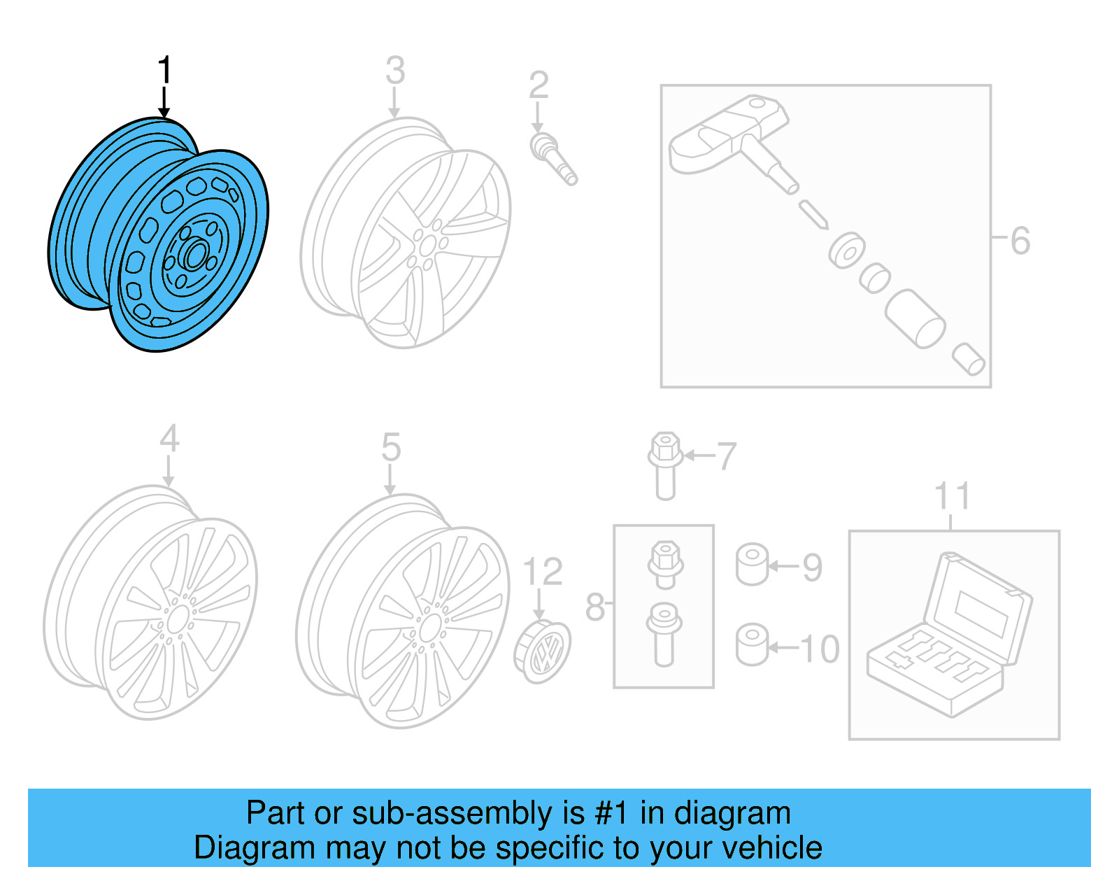Spare Wheel 3C0-601-027-BR-03C - View 16
