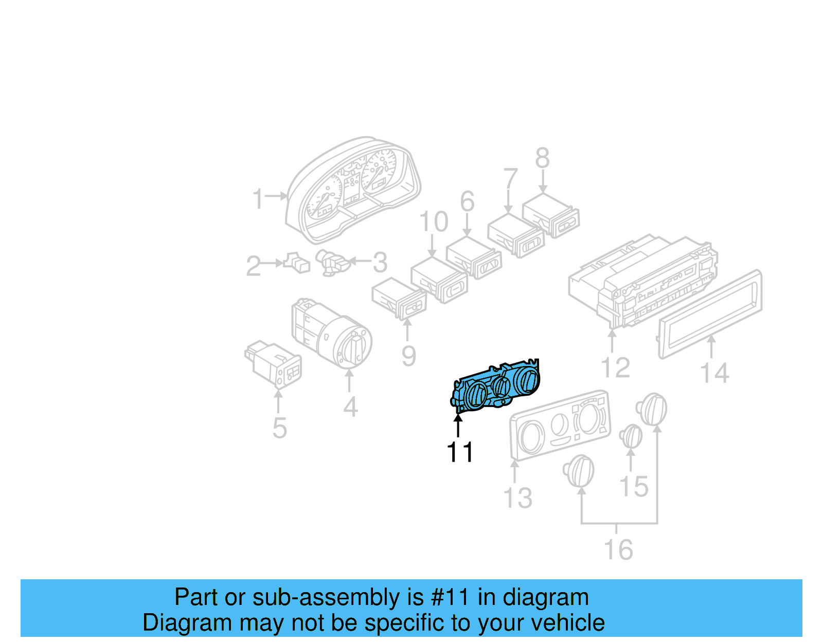 Dash Control Unit 1J0-820-045-F - View 7