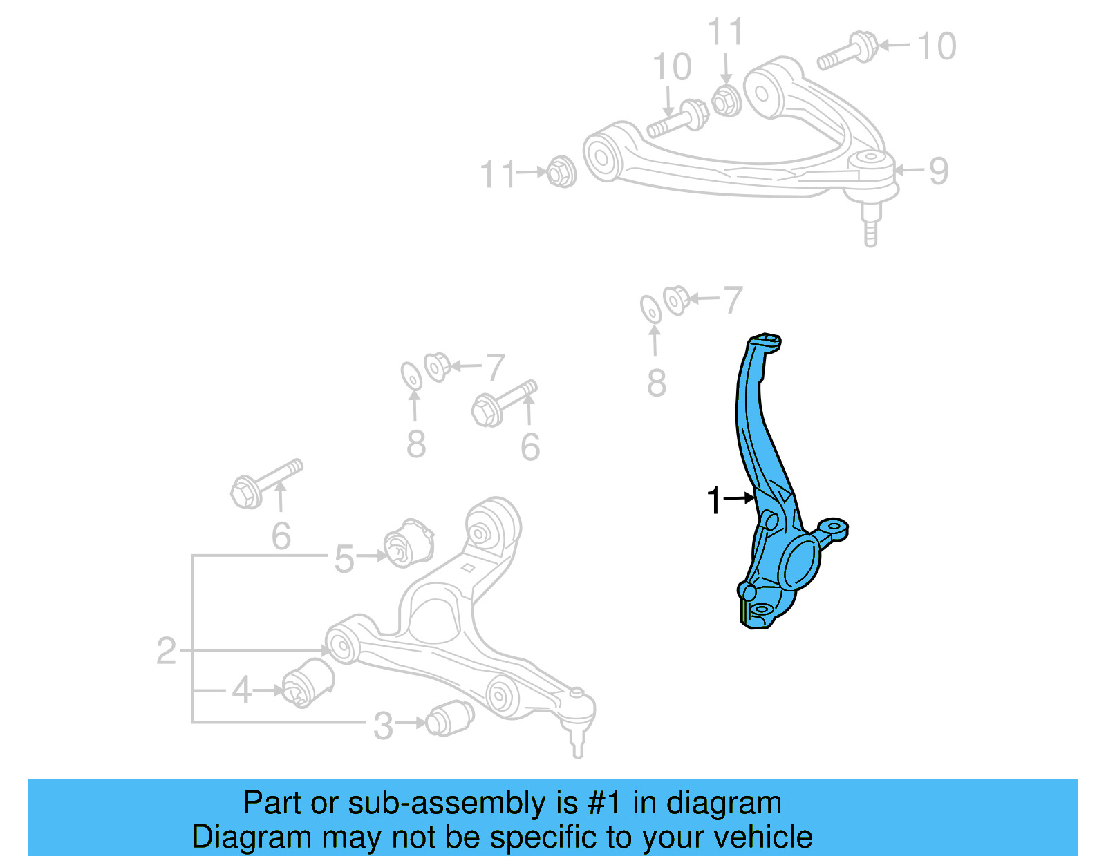 Steering Knuckle 7L0-407-258-A - View 4