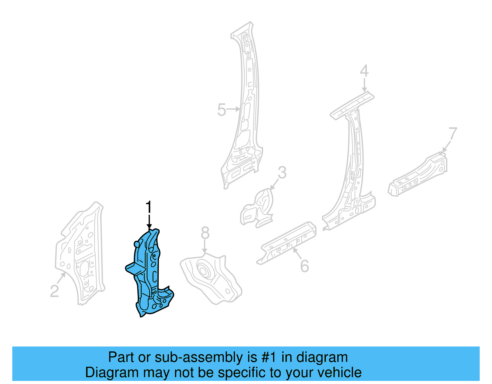 Pillar Reinforced 561-809-204-A - View 7
