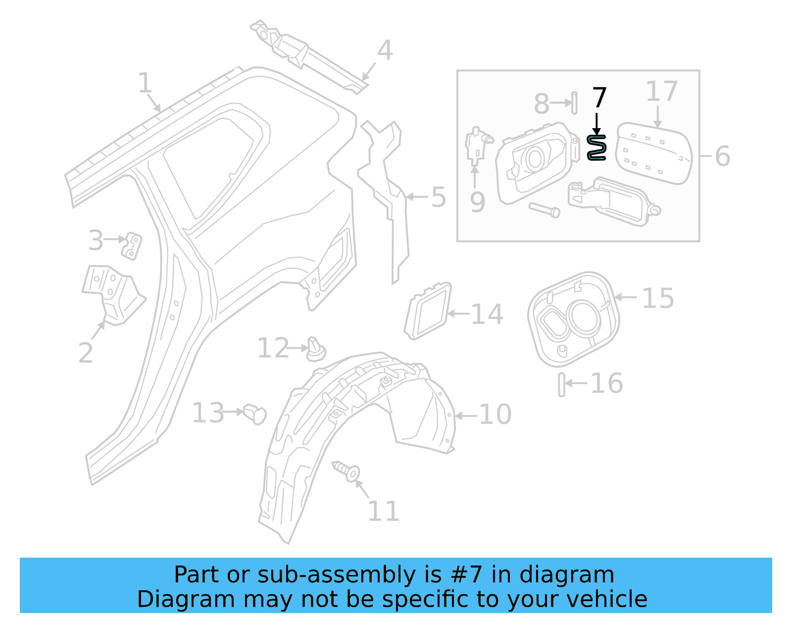 Fuel Door Spring 5GE-809-931 - View 13