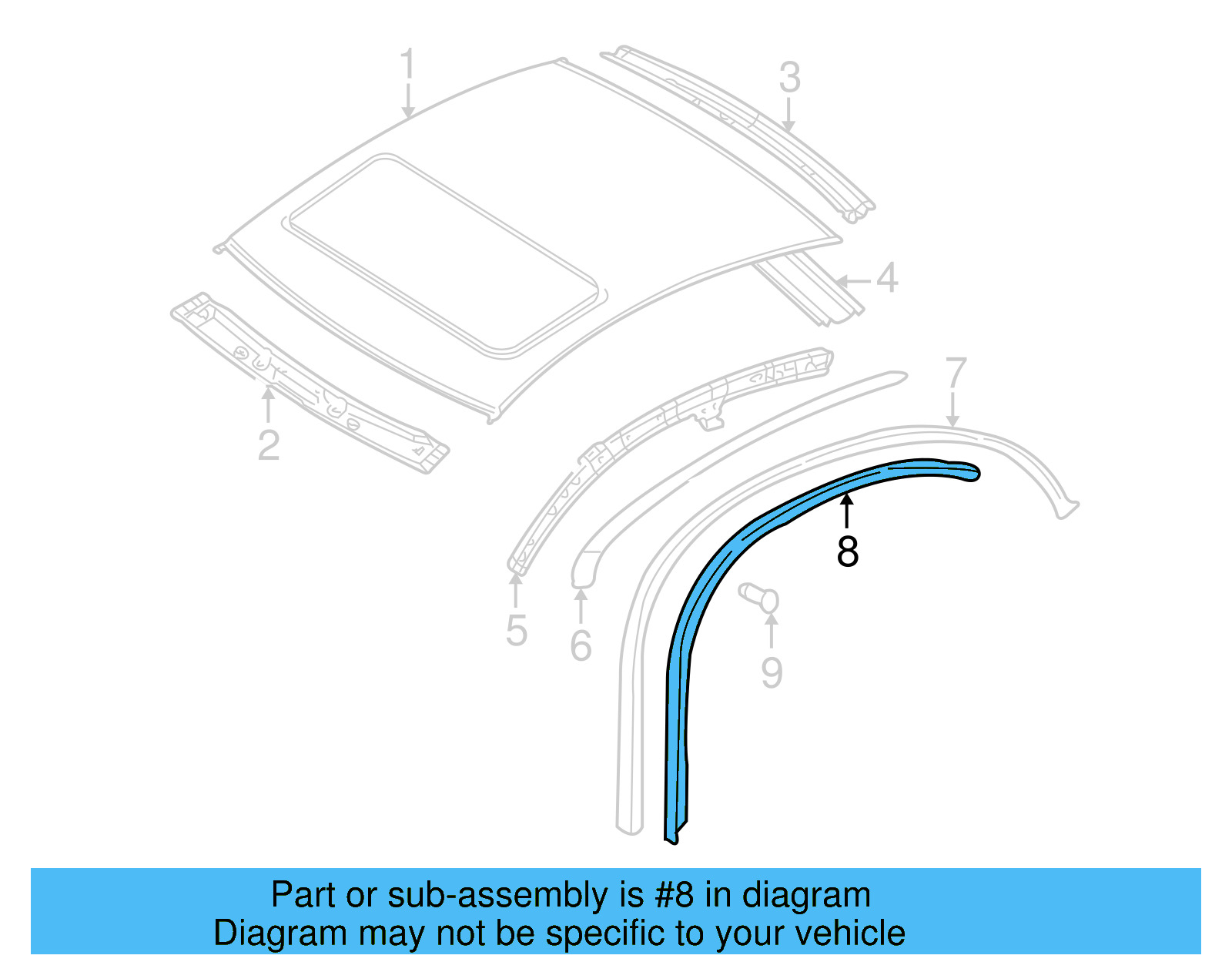 Strip Molding 3B5-853-709-E-B41 - View 27