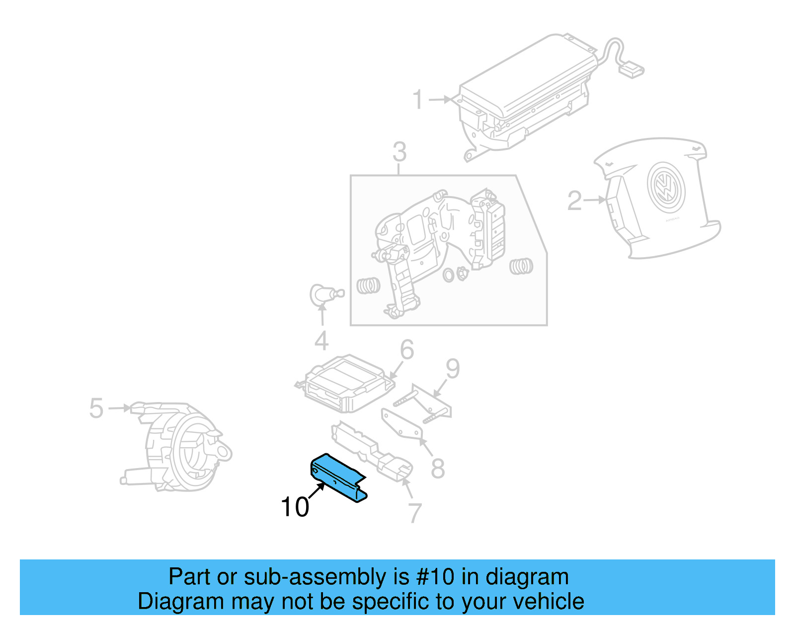 Impact Sensor Cover 7L0-959-509-A - View 4
