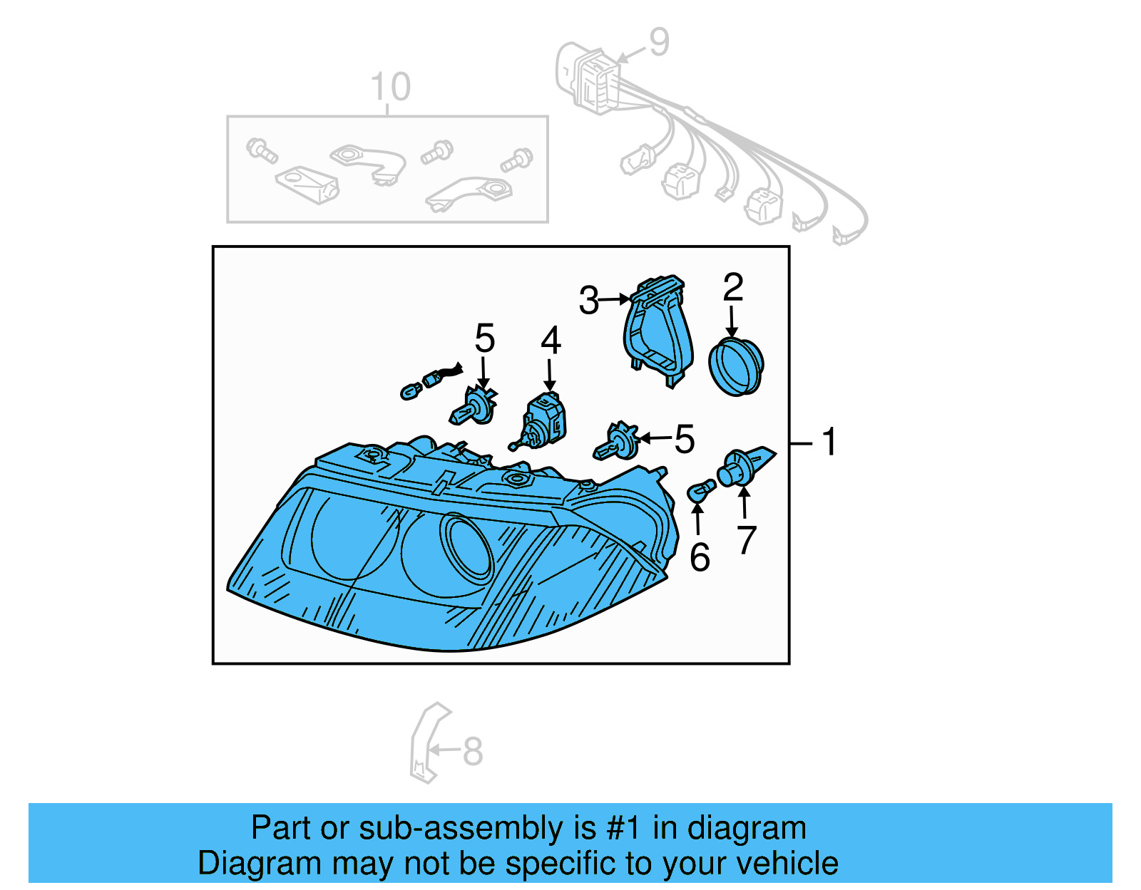 Composite Headlamp 3B0-941-016-AQ - View 6