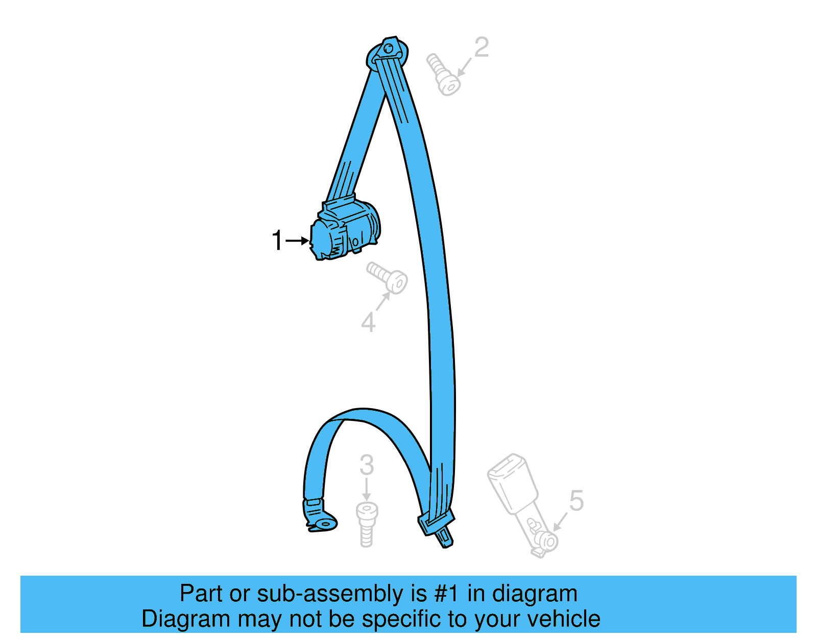 Lap & Shoulder Belt 3CN-857-811-RAA - View 2