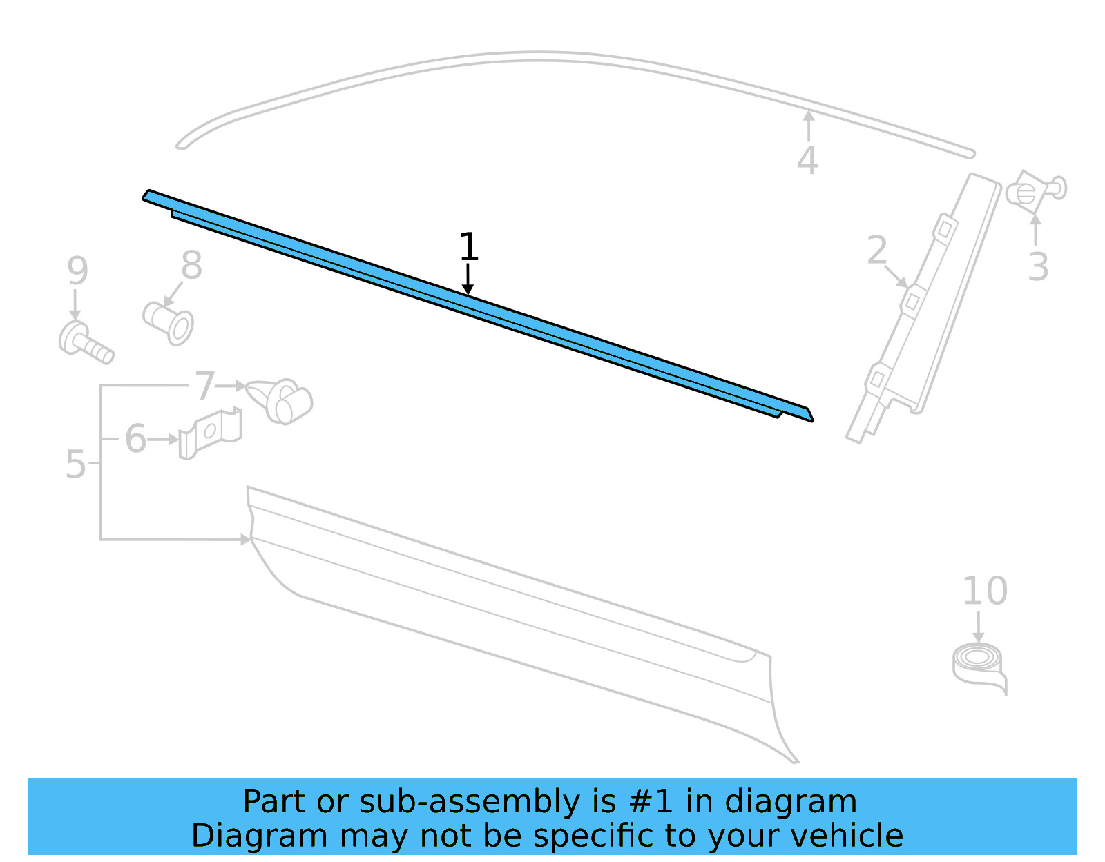 Belt Molding 3CN-837-475-A-2MG - View 10