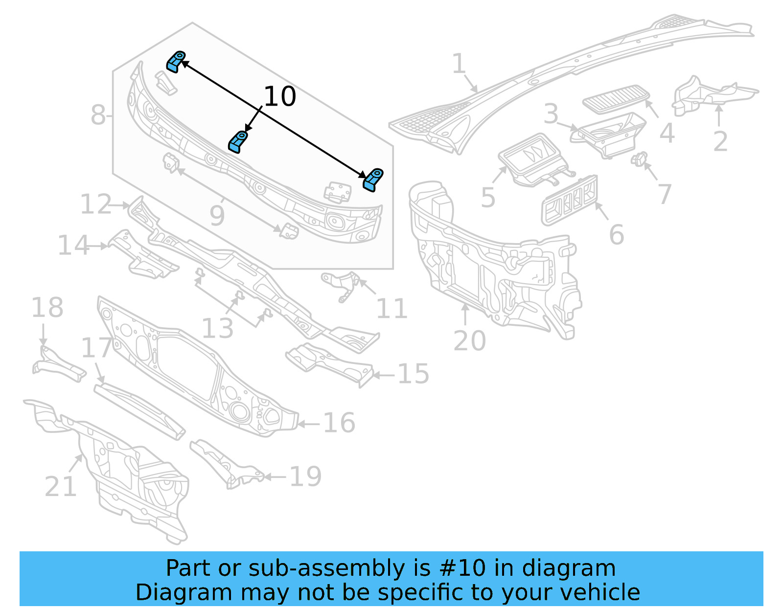 Cowl Panel Retainer Bracket 11A-805-217 - View 4